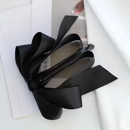 Bow tassel hair clip, high-end satin, Y2K style, hairstyle decoration and ponytail accessory, Valentine's Day gift
