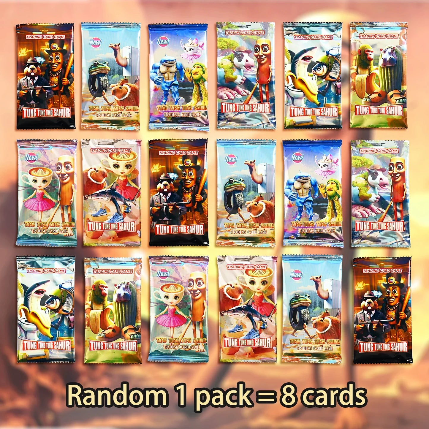 Italian Brainrot Collection Cards Trading Cards Game Card Battle Carte Toystung Sahur Tralalero Tralala For Fans Children Gif