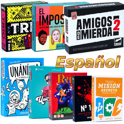 Spanish Card Game Party Friends The Imposter El Tonto del Pueblo Black Stories Unanimous Strategy Board Games Mision Secreta