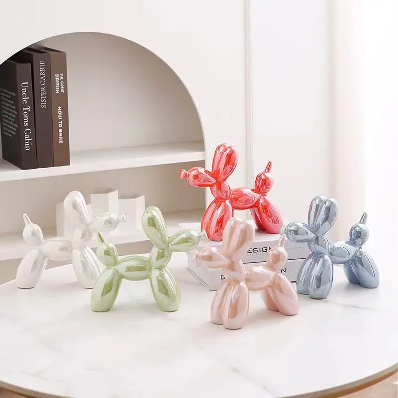 Ceramics Balloon Dog Sculpture Home Decor Room Decoration Accessories Office Nordic Animal Decorative Sculptures Figurinesnee