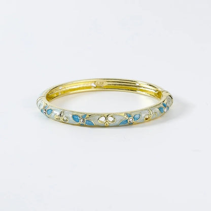 Enamel Vintage Cloisonne Bangle Floral Chinese Chinese Flower Bangle Vintage Ethnic Women's Hand Bracelet Gifts for Women Gir