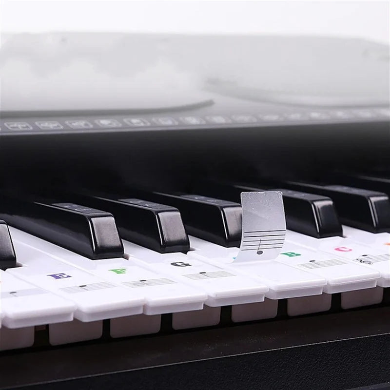 Transparent Piano Keyboard Stickers 49/54/61/88 Key Detachable Music Decal Notes Electronic Piano Piano Spectrum Sticker Symb