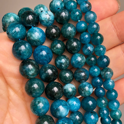 Natural Stone Dark Blue Chalcedony Jades Beads Round Loose Spacer Beads For Jewelry Making 4/6/8/10/12mm DIY Handmade Bracele