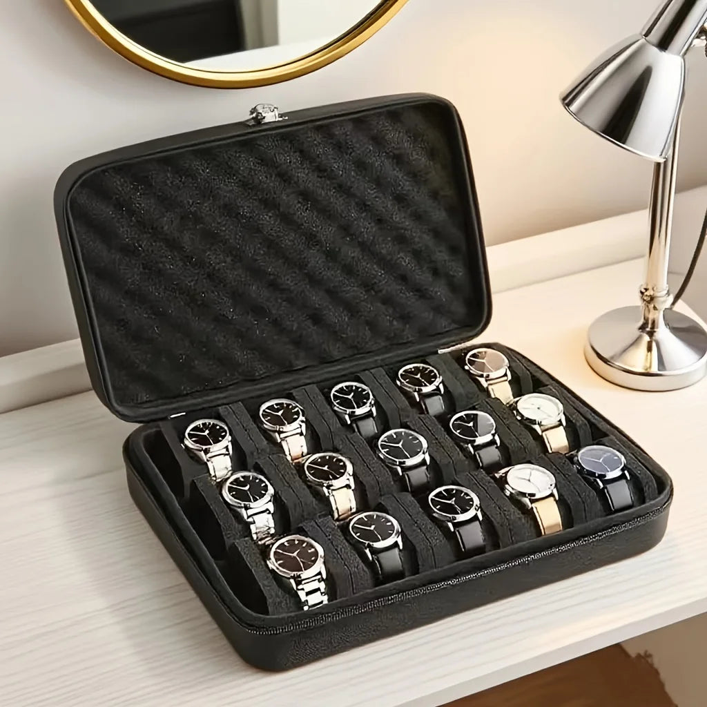 Advanced Watch Storage Box, 15 Card Slot Watch Storage Box, Portable Jewelry Storage Box,Display Cabinet, Suitable For Home