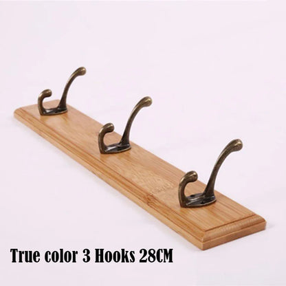 Wall Mounted Solid Wood Coat Rack with Hooks Hats Clothes Hanger Closet Organizer Perchero Furniture for Hallway Entrance Dec