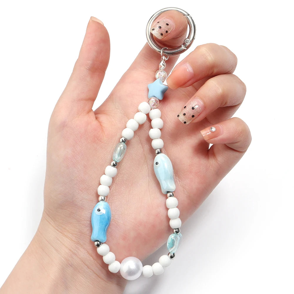10pcs/lot Retro Small Fish Ceramic Beads Cute Porcelain Loose Spacer Beads For DIY Jewelry Making Necklace Bracelets Accessor