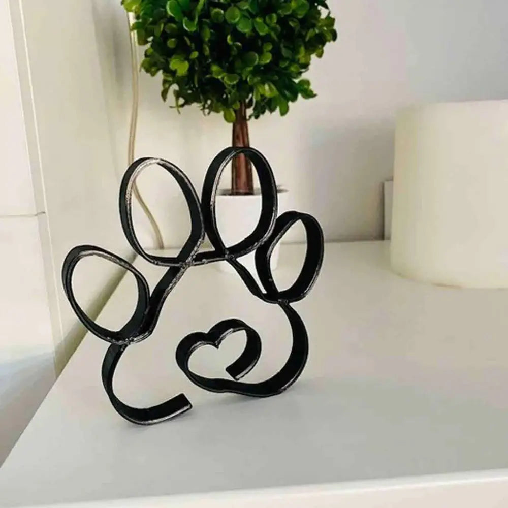 Dog Art Sculpture Metal Dog Abstract Minimalist Art Iron Figurines Office Desktop Accessories For Home Decoration Cute Miniat