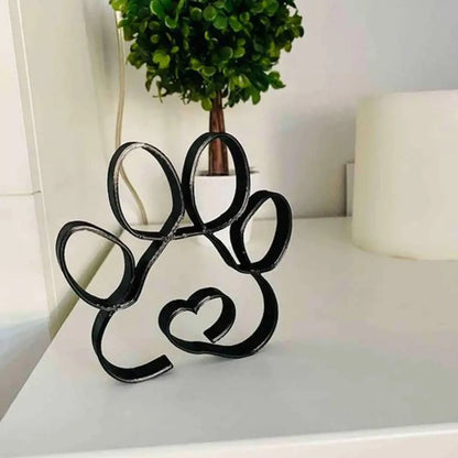 Dog Art Sculpture Metal Dog Abstract Minimalist Art Iron Figurines Office Desktop Accessories For Home Decoration Cute Miniat