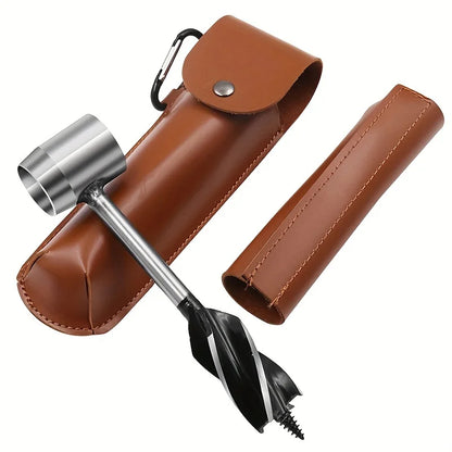 Survival Tools Bushcraft Hand Auger with Scotch Eye for Large Wood Pegs Hand Auger Wood Drill Essential Bushcraft Gear - 1Set