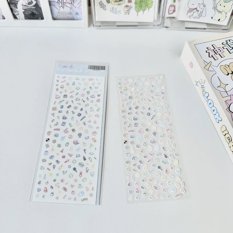 Cute Cartoon Little Pattern Deco Sticker Hand Account Star Card Photo Album Planner Scrapbook Notebook Diary Decorative Stick