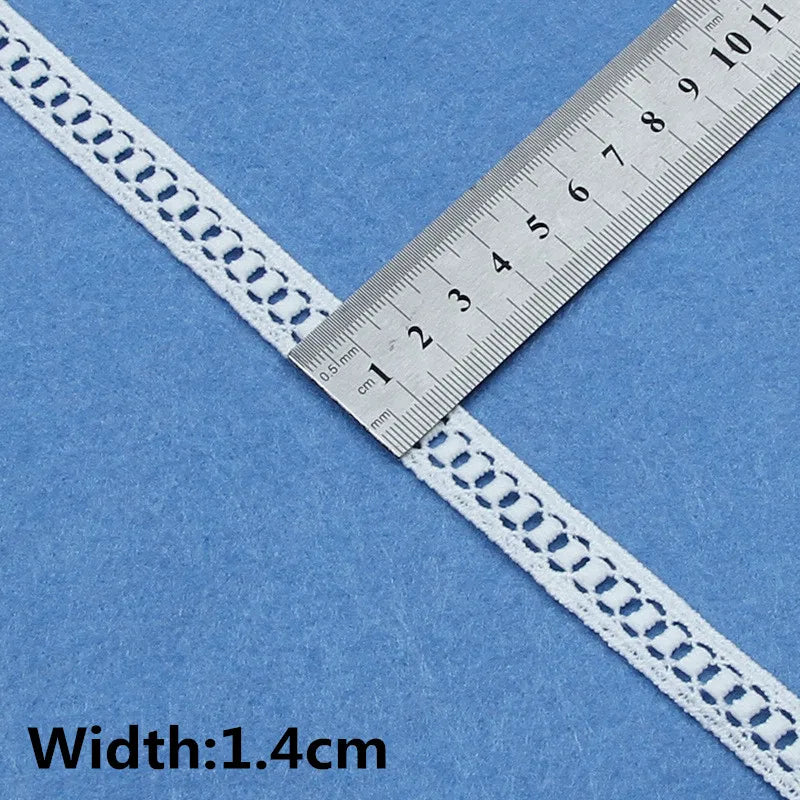 5Yards White Cotton Embroidered Lace Trim Ribbons Fabric DIY Handmade Craft Materials Sewing Clothes Accessories