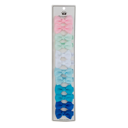 12Pcs/Lot Solid Color Grosgrain Ribbon Bowknot Kids Hair Clips Handmade Bows Baby Girls Barrettes Hairpins Photo Props Gift S