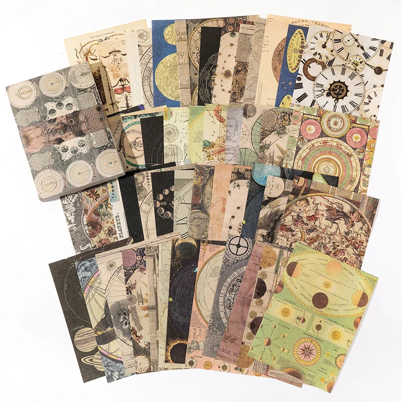 100 pcs Vintage material Diary Album background paper DIY decoration colored paper Scrapbooking Junk Journal Stationery Suppl