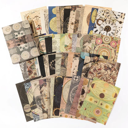100 pcs Vintage material Diary Album background paper DIY decoration colored paper Scrapbooking Junk Journal Stationery Suppl