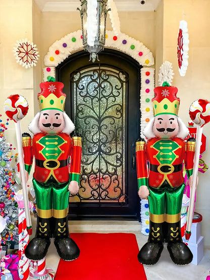 3pcs Large Standing Candy Walnut Guard Balloons, Christmas Theme Event and Scene Decorations, Birthday, New Year's Eve
