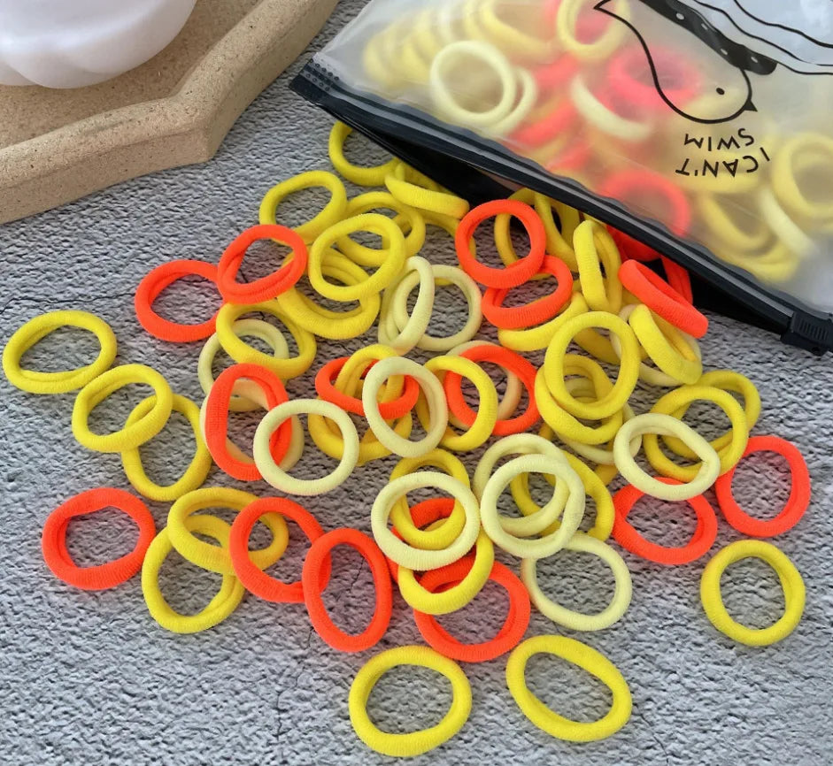 50/100Pcs Colorful Nylon Hair Bands for Children Scrunchie Hair Ties Rubber Band Kids Elastic Hair Leagues Girl Hair Accessor