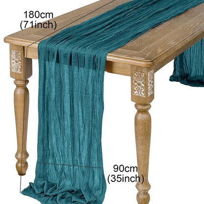 Semi-Sheer Gauze Table Runner Sage Cheesecloth Table Setting Dining Vintage Wedding Decoration Banquets Arches Retro Boho Dec