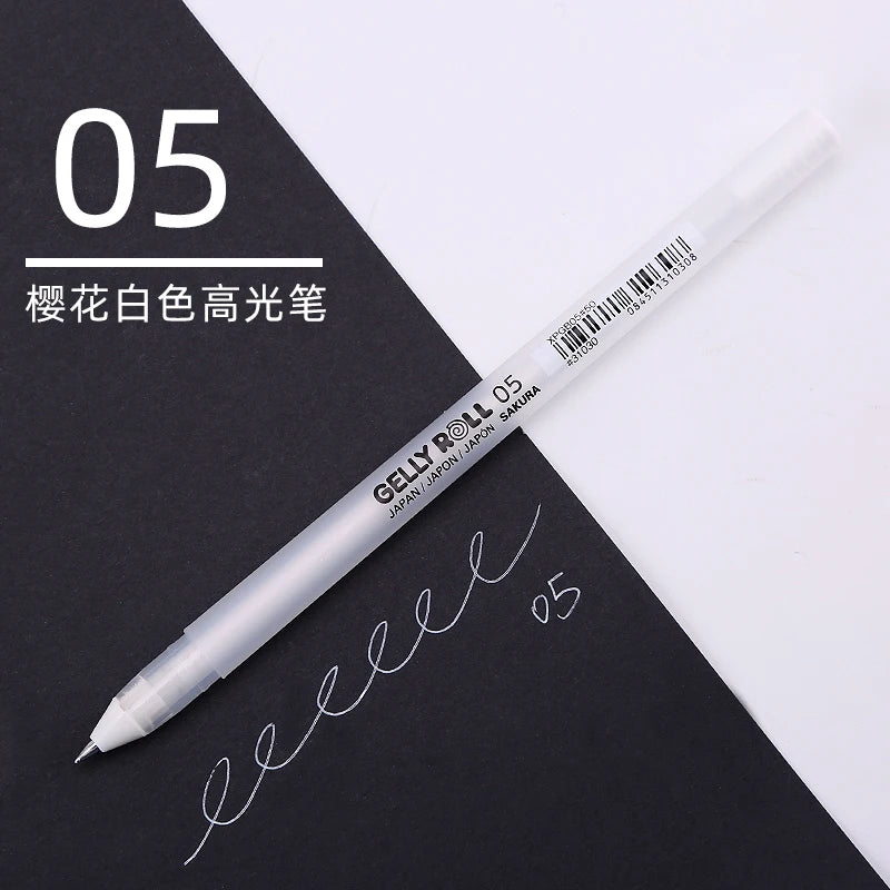1/3PCS SAKURA Gelly Roll Gel Pens Highlight Marker for Journaling Art Drawing Classic White Ink Assorted Point Fine Medium Bo