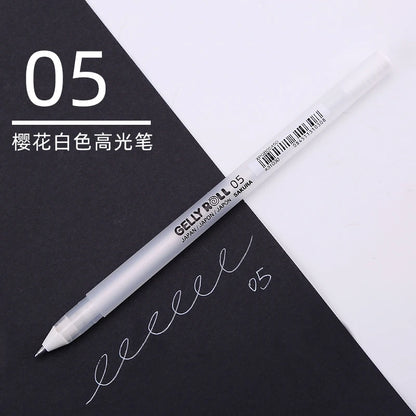 1/3PCS SAKURA Gelly Roll Gel Pens Highlight Marker for Journaling Art Drawing Classic White Ink Assorted Point Fine Medium Bo