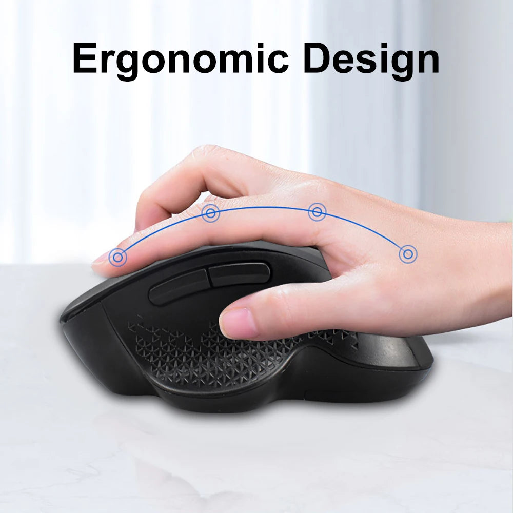 6 Button Ergonomic Mouse 2.4G Wireless Mouse Bluetooth Mouse 400mAh Rechargeable Gaming Mice 1600DPI Optical Mouse For PC Lap