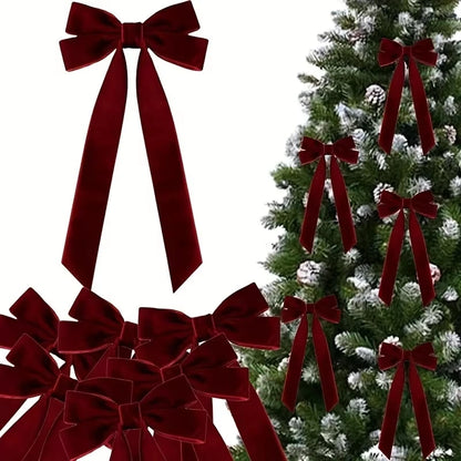 12 pieces of red velvet Christmas tree garlands - Festival gift loops for Christmas wreaths, decorations and folk handicrafts