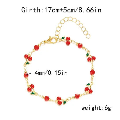 Elegant Red Crystal Zircon Metal Chain Bracelets for Women Colorful Heart Bracelets Party Wedding Wrist Charms Jewelry Gift -