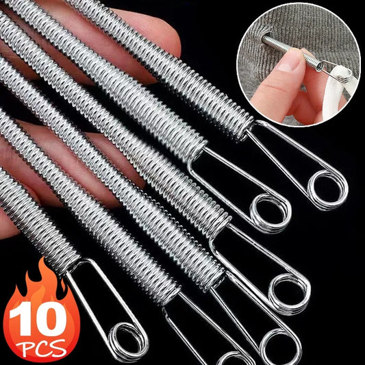 1/10Pcs Rope Threading Tool Bendable Spring Drawstring Threader Clip Drawstring Thread Multi Functional DIY Sewing Accessorie