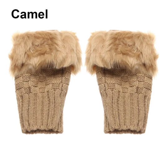 Rabbits Knitted Gloves, Faux Rabbit Hair Mittens, Warm Fingerless Gloves for Winter, Cozy Texting Gloves, Stylish Outdoor Han