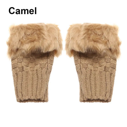 Rabbits Knitted Gloves, Faux Rabbit Hair Mittens, Warm Fingerless Gloves for Winter, Cozy Texting Gloves, Stylish Outdoor Han