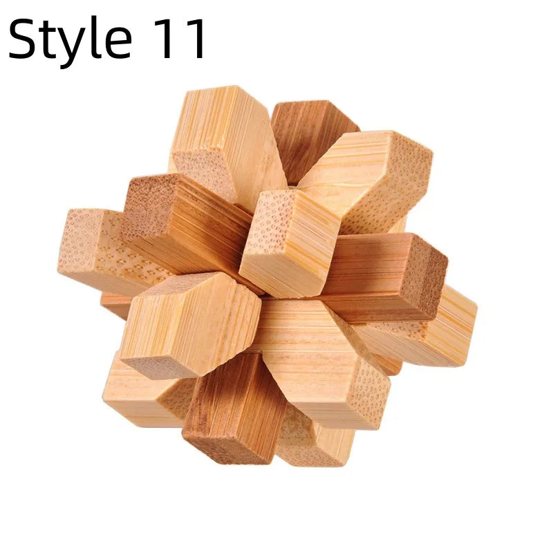 New Wooden Kong Ming Lock Lu Ban Lock IQ Brain Teaser Educational Toy Children Montessori 3D Puzzles Game Unlock Toys Kid Adu