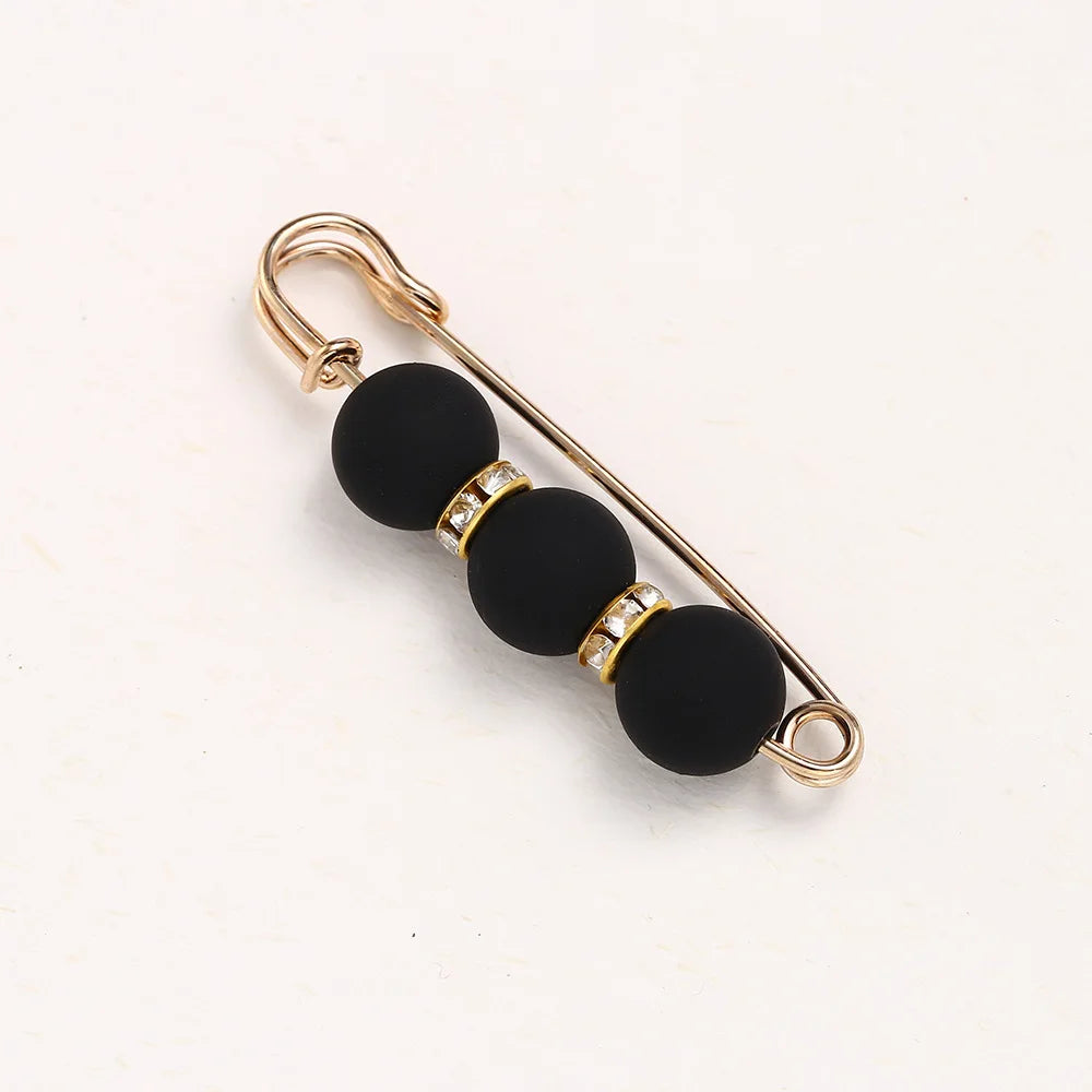 Women New Cute Imitation Pearl Rhinestone Brooch Anti-lighting Skirt Waist Pin Fashion Jewelry Accessories Gifts - 5.8CM 2204