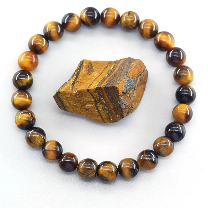 5A Natural Tiger Eye Bracelets Men Women Charm Natural Stone Jewelry Health Protection Soul Healing Couple Crystal Bead Brace