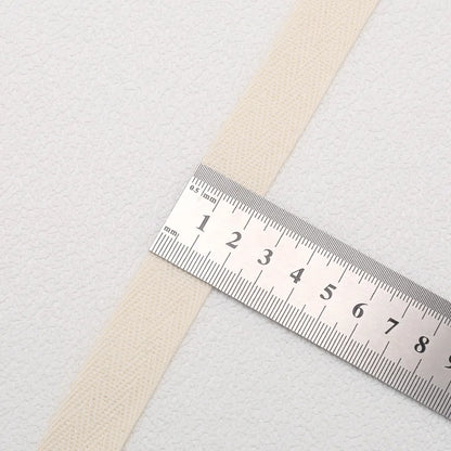 5yards 10/15/20/25/30/40/50mm Cotton Herringbone Webbing Tape Beige/White/Black High Tenacity Twill Binding Ribbon For Garmen