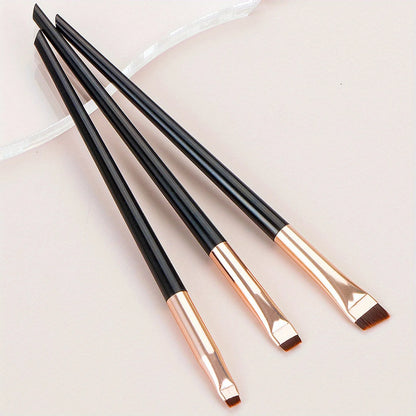3pcs Makeup Brush Set, Blade Eyeliner Brush Fine Oblique Head Eyebrow Brush Outline Eyeliner Ultra-Thin Eye Shadow Brush Make