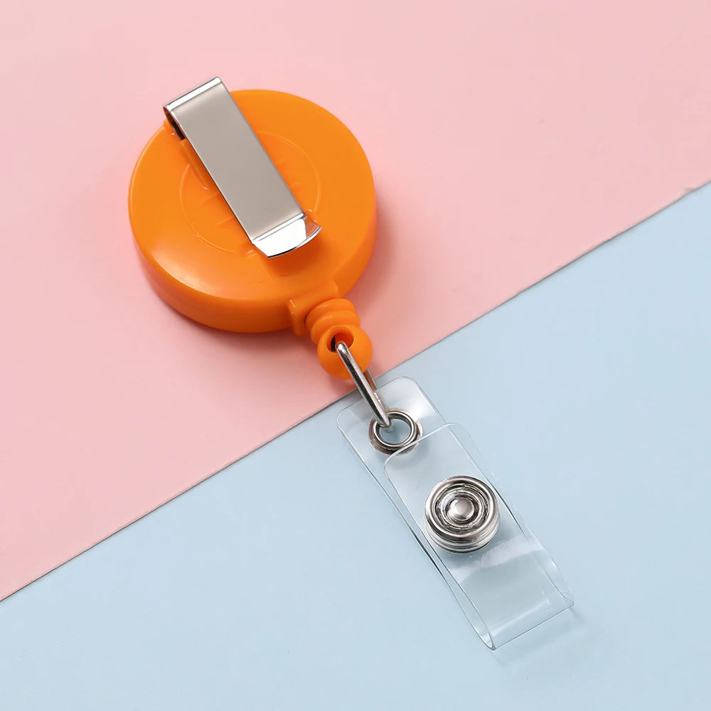 Retractable Steel Cord Pull Reel Keychains Spring Buckle Clasp Wire Rope Key Ring Recoil ID Card Holder Key Chain Multiple To