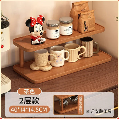 Mid-century Vintage Coffee Mug Holder Multi-layer Desktop Cup Display Rack Space Saving Kitchen Table Decor Storage Organizer