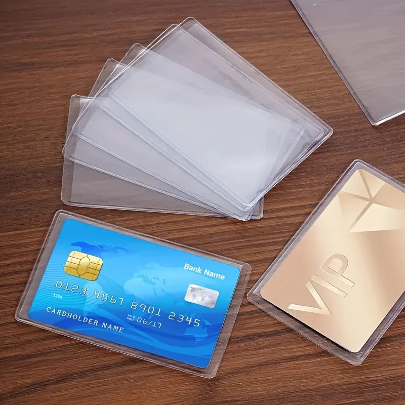 12PCS PVC Waterproof Transparent Card Holder Plastic Card id Holders Case To Protect Credit Cards Card Protector Cardholder B