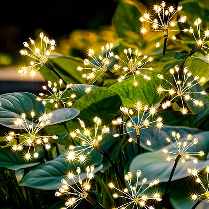 1pc Solar Firework Lights Warm White with 60LEDs for Outdoor Garden Decoration, 2 Modes,Christmas Decoration - warm white