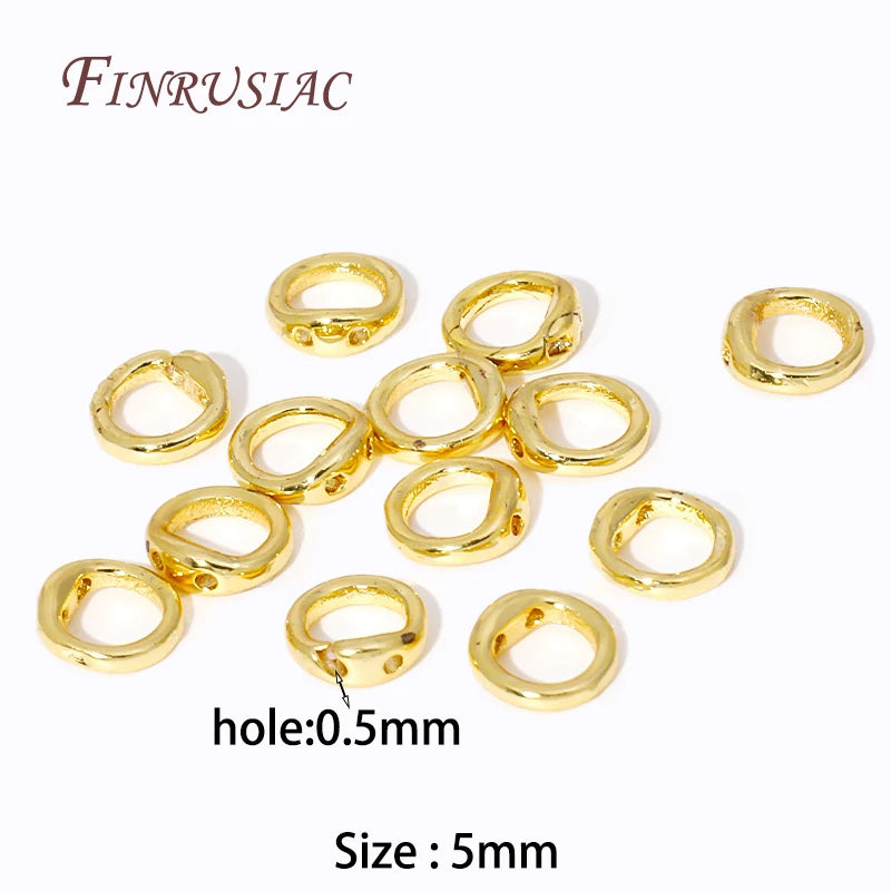 10/20Pcs 18k Real Gold Plated End Cap For Jewelry,Crimp Beads,Jewelry Making Materials,Clam Shell Bead Tip,DIY Accessories