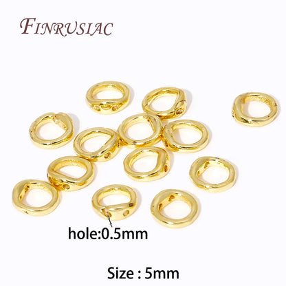 10/20Pcs 18k Real Gold Plated End Cap For Jewelry,Crimp Beads,Jewelry Making Materials,Clam Shell Bead Tip,DIY Accessories