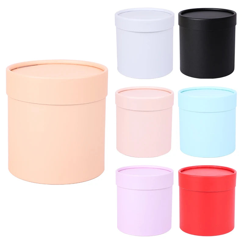 12x12cm Flower Box Round Cardboard Gift Boxes Wedding Party Rose Flower Packaging Decoration Valentine's Day Gifts Wrapping B