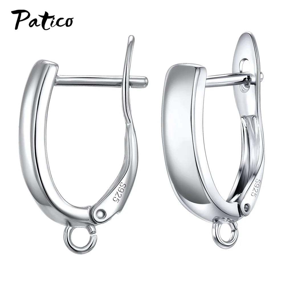 New Design Hollow Hook Earrings DIY Earrings Clasps Hooks For Woman Handmade 925 Sterling Silver Jewelry Making Accessories -