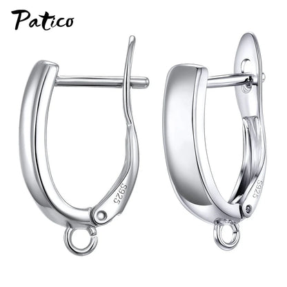 New Design Hollow Hook Earrings DIY Earrings Clasps Hooks For Woman Handmade 925 Sterling Silver Jewelry Making Accessories