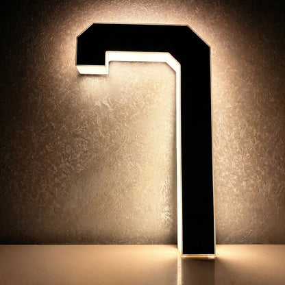 Light Up Address Numbers Dusk To Dawn LED Illuminated Modern Address Sign for Outside House Light Up Courtyard Hotel Bar - Nu
