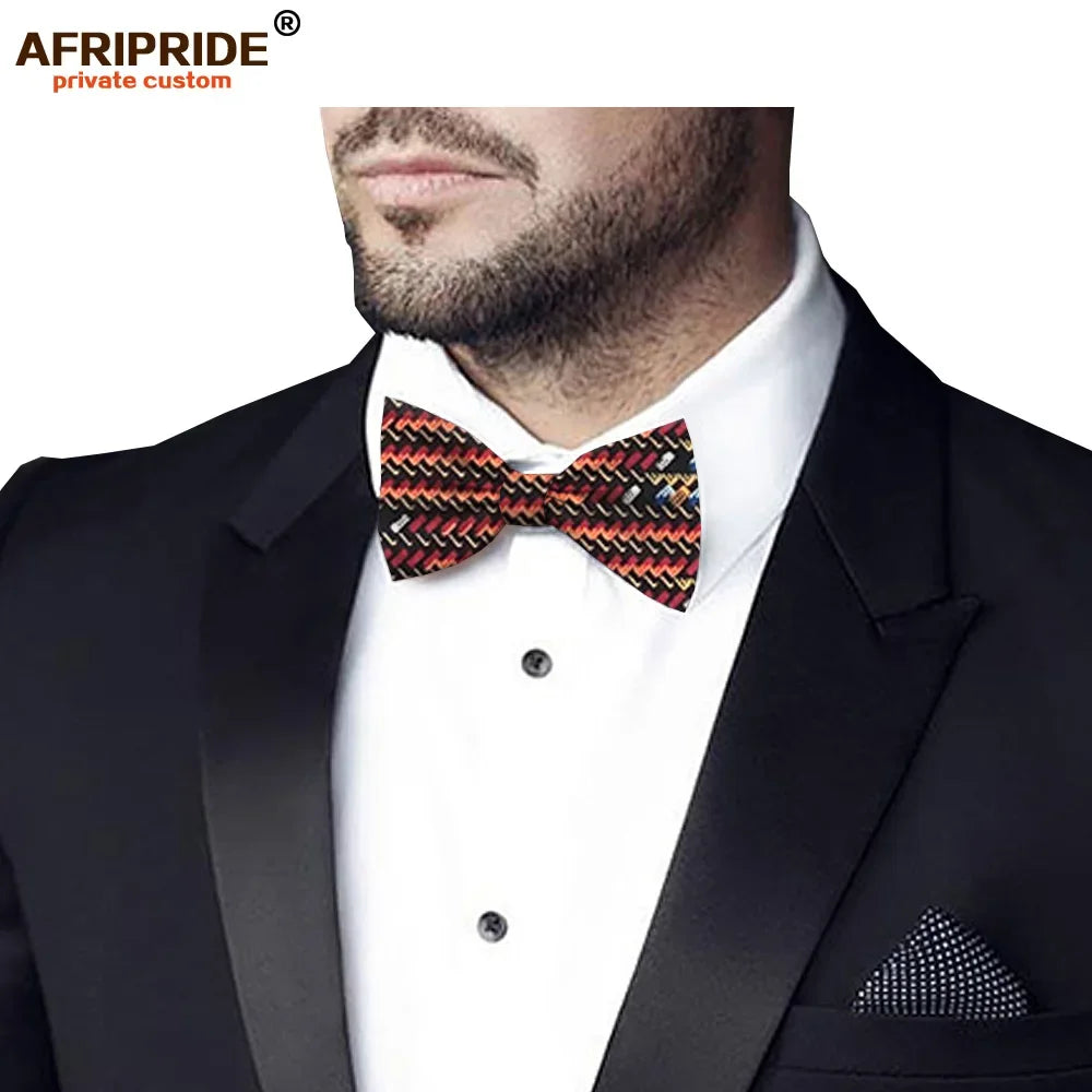 African Ankara Print Butterfly Bow Tie for Men Women Boys Girls Fashion Wedding Party Accessory Wax Batik Ties - 527