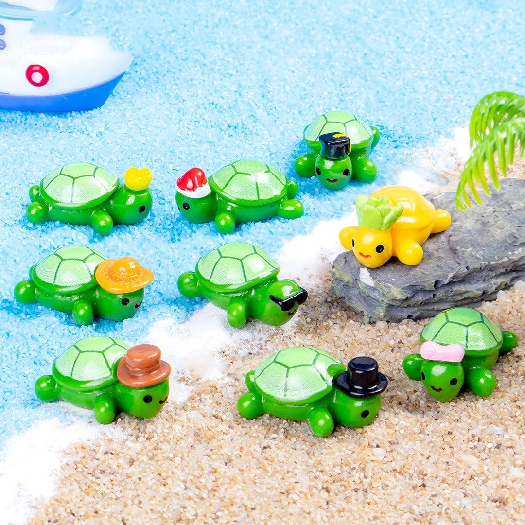 50/30PCS Cute Mini Ocean Resin Turtle Animals Tiny Sea Animals Figurines Marine Miniature Aquarium Ornaments Home Decorations