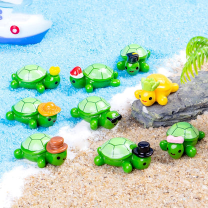 50/30PCS Cute Mini Ocean Resin Turtle Animals Tiny Sea Animals Figurines Marine Miniature Aquarium Ornaments Home Decorations