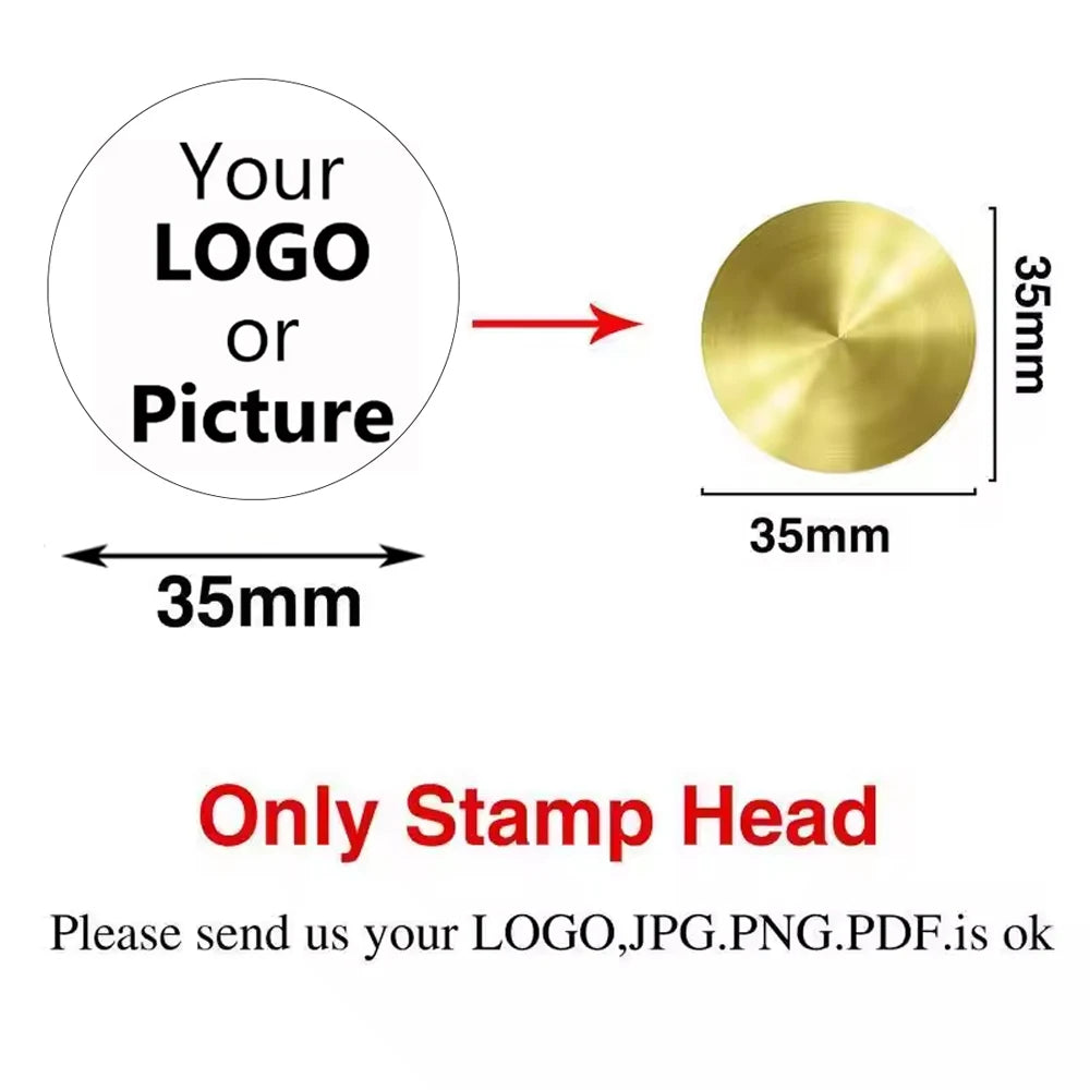 Custom Brass Wax Seal Stamp Personalized LOGO 25/30/40/50mm Round/Square Wax Sealing Head For Wedding Invitation Card Decor S