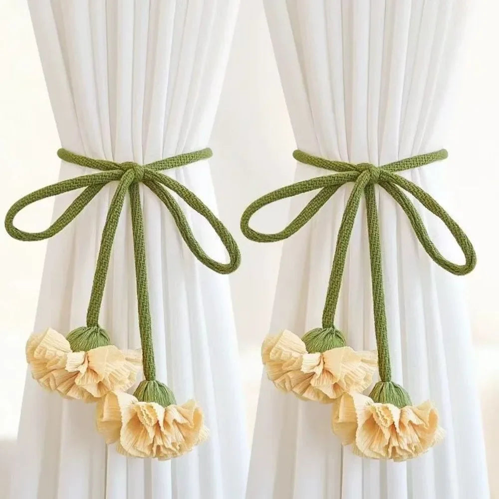 Creative Fashion Tulip Curtain Straps Adjustable Elegant Curtain Tieback Beautifully Curtains Tie Rope Homestay - 1pair style