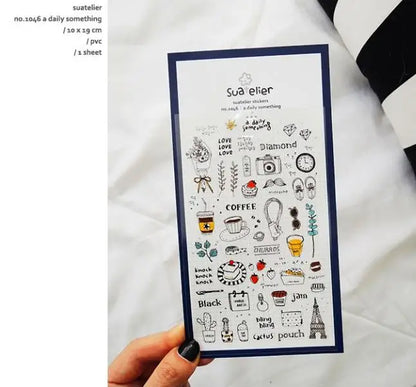Korean Suatelier Stickers Cute Home Style Scrapbooking DIY Junk Journal Diary Stationery Deco Sticker Handiwork Craft Supplie